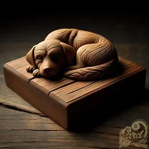 wooden miniature dog