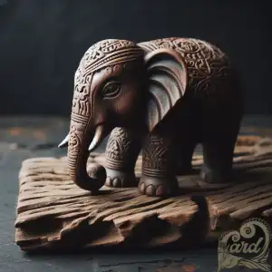 wooden miniature elephant
