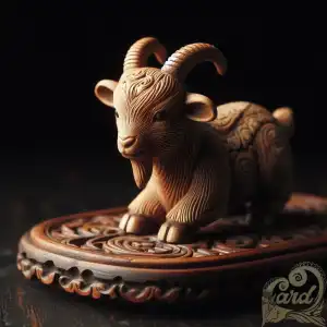 wooden miniature goat