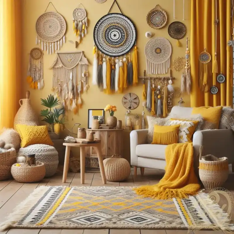 yellow accents