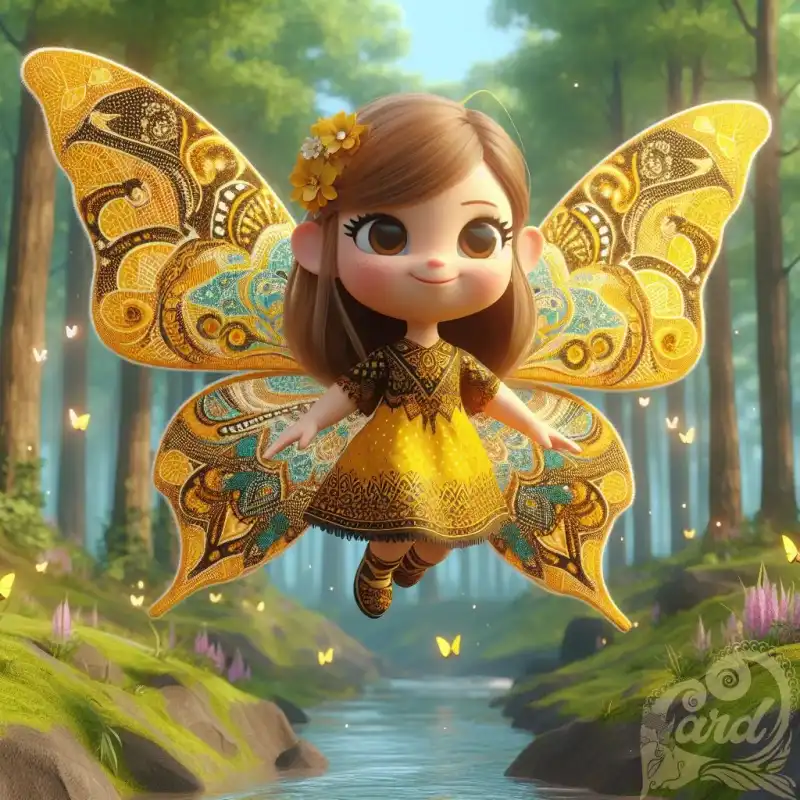 Yellow butterfly girl