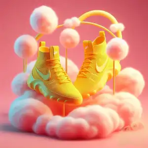 yellow cotton candy shoes