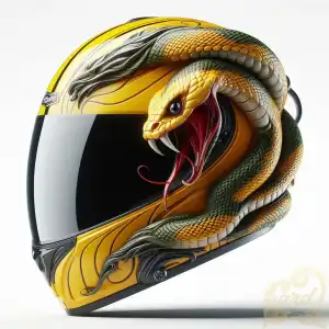 Yellow Full Face Snake Helmet