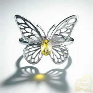 Yellow Gem Butterfly Ring