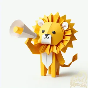 Yellow lion Papercraft
