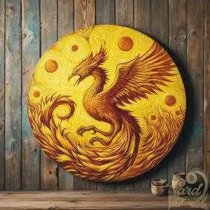Yellow phoenix painting