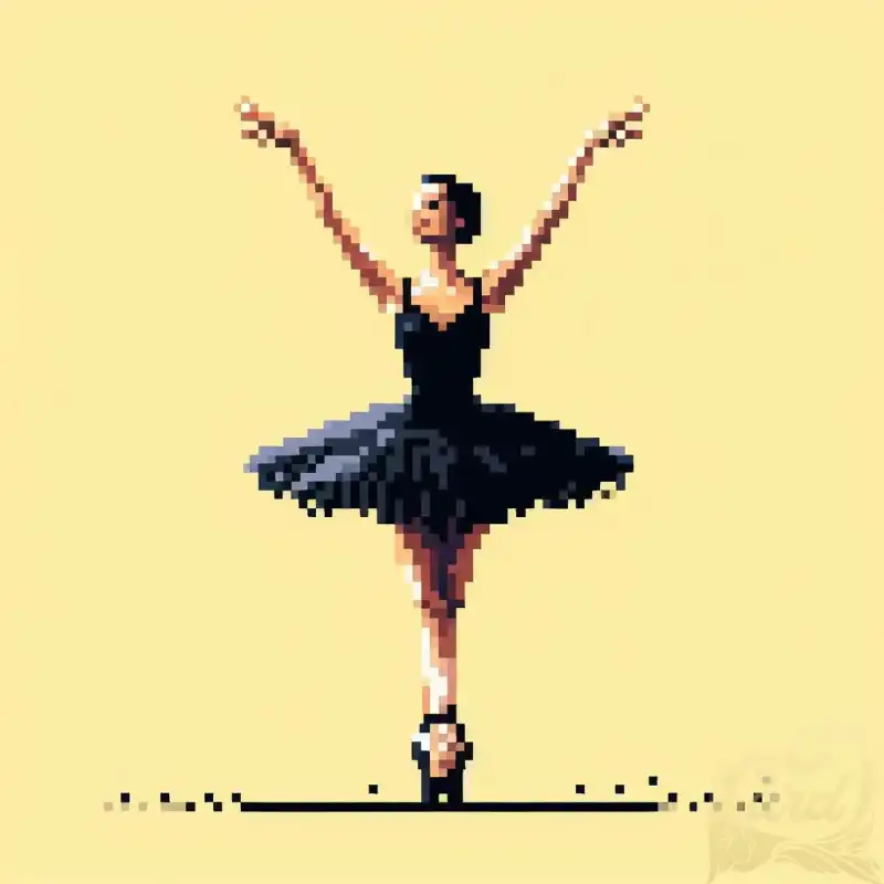 yellow pixelated ballerina
