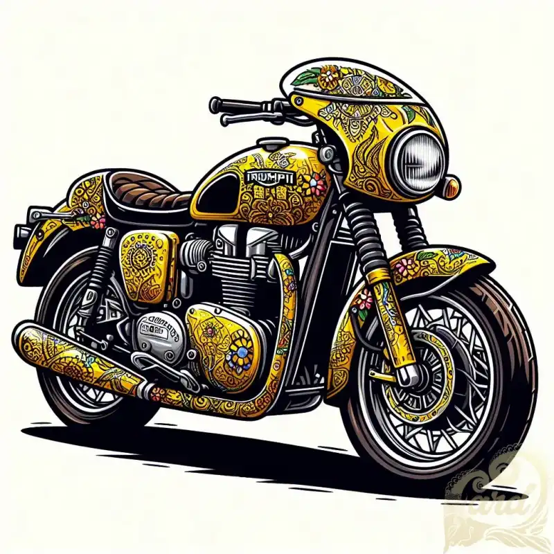 yellow retro motorcycle