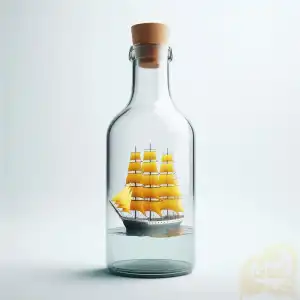Yellow ship bottle