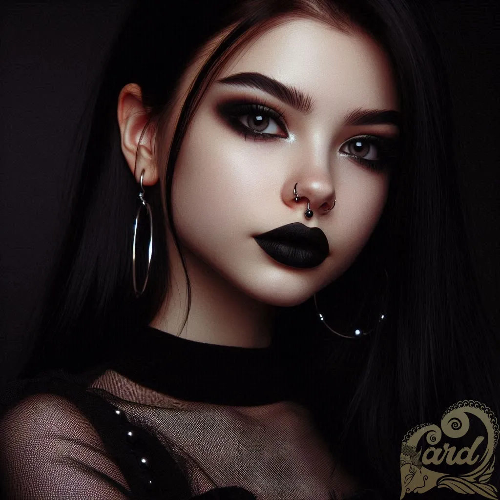young goth girl black
